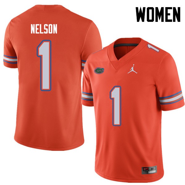 Jordan Brand Women #1 Reggie Nelson Florida Gators College Football Jerseys Orange